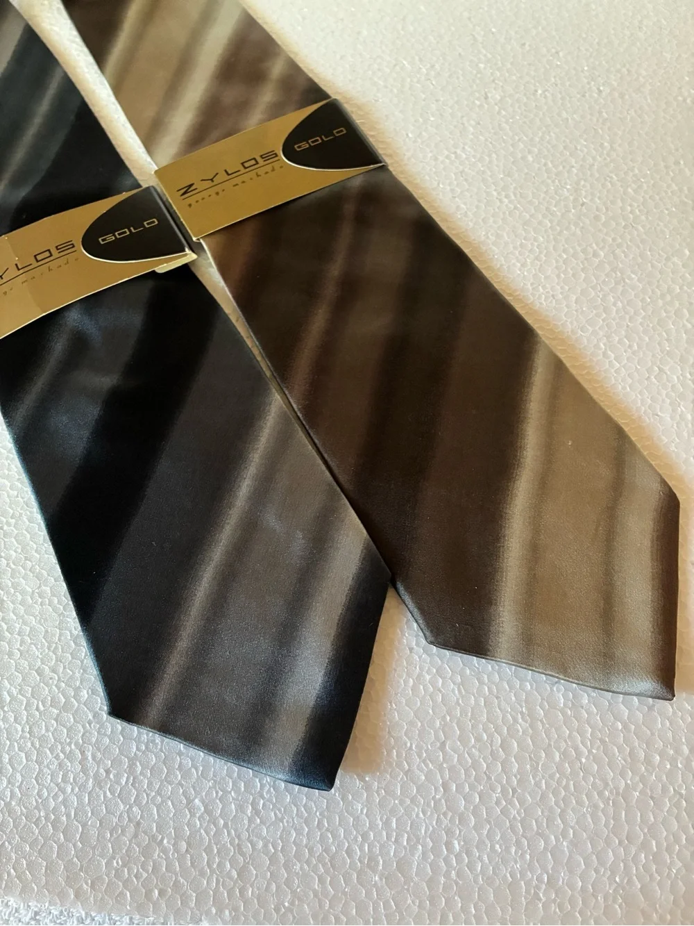 Zylos 100% Silk 2 Tie Combo - Blue and Gold
